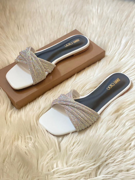 Jimmy Chooo mash White slides