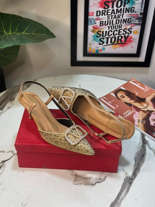 VALENTINN0 STONE HEEL GOLDEN
