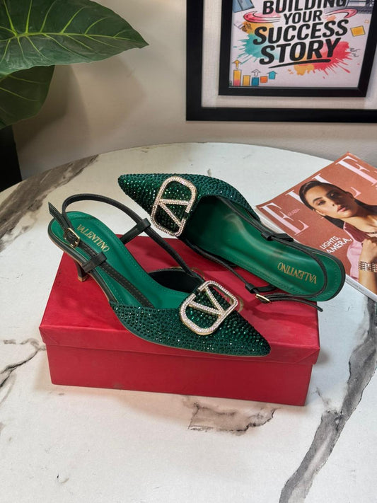 VALENTINN0 STONE HEEL GREEN