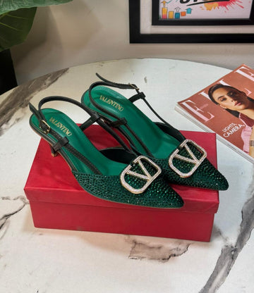 VALENTINN0 STONE HEEL GREEN