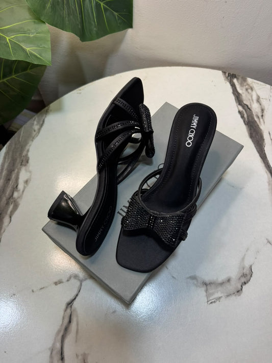 CRYSTAL BOW HEEL